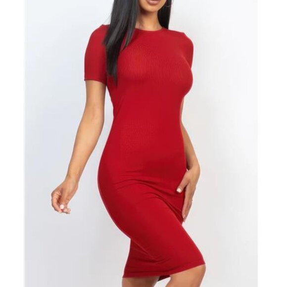 Dresses & Skirts - Ribbed Bodycon Midi Dress